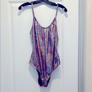Topshop Pink Metallic Holographic Bodysuit